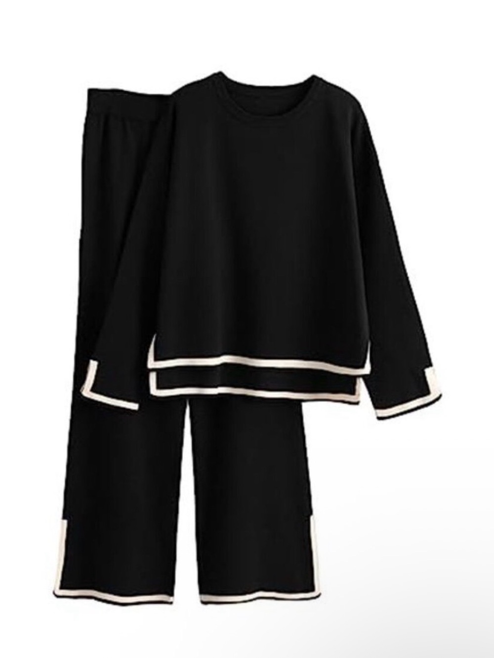 Black w/cream Trim women’s Set - Comfortable Lounge Set - NWOT